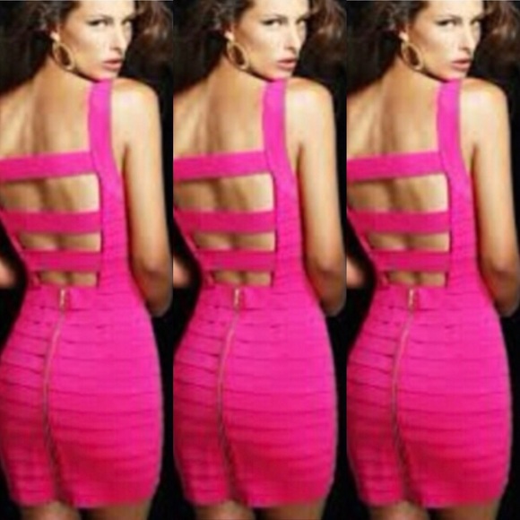 sherri hill hot pink short dress
